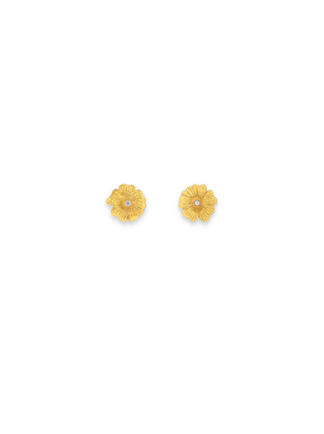 ER052-YG 14K Yellow Gold Vermeil Plated Blossom Earrings