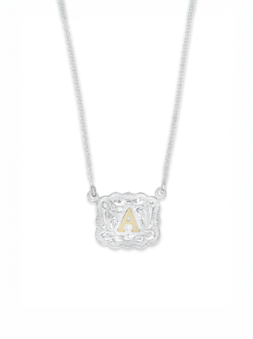 Cimarron Buckle Initial Necklace A