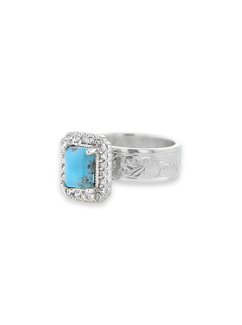 RRR026 Turquoise Halo Ring side 2