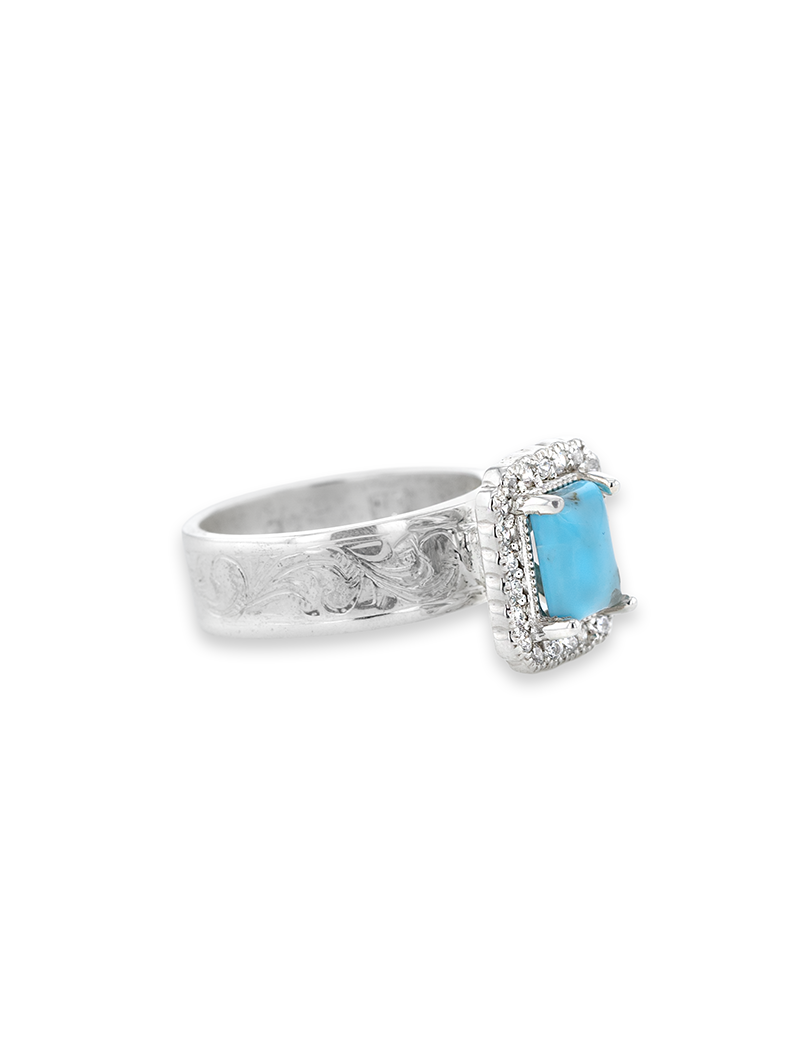 RRR026 Turquoise Halo Ring side